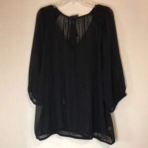 Lane Bryant see thru black blouse size 18/20 (NWT)